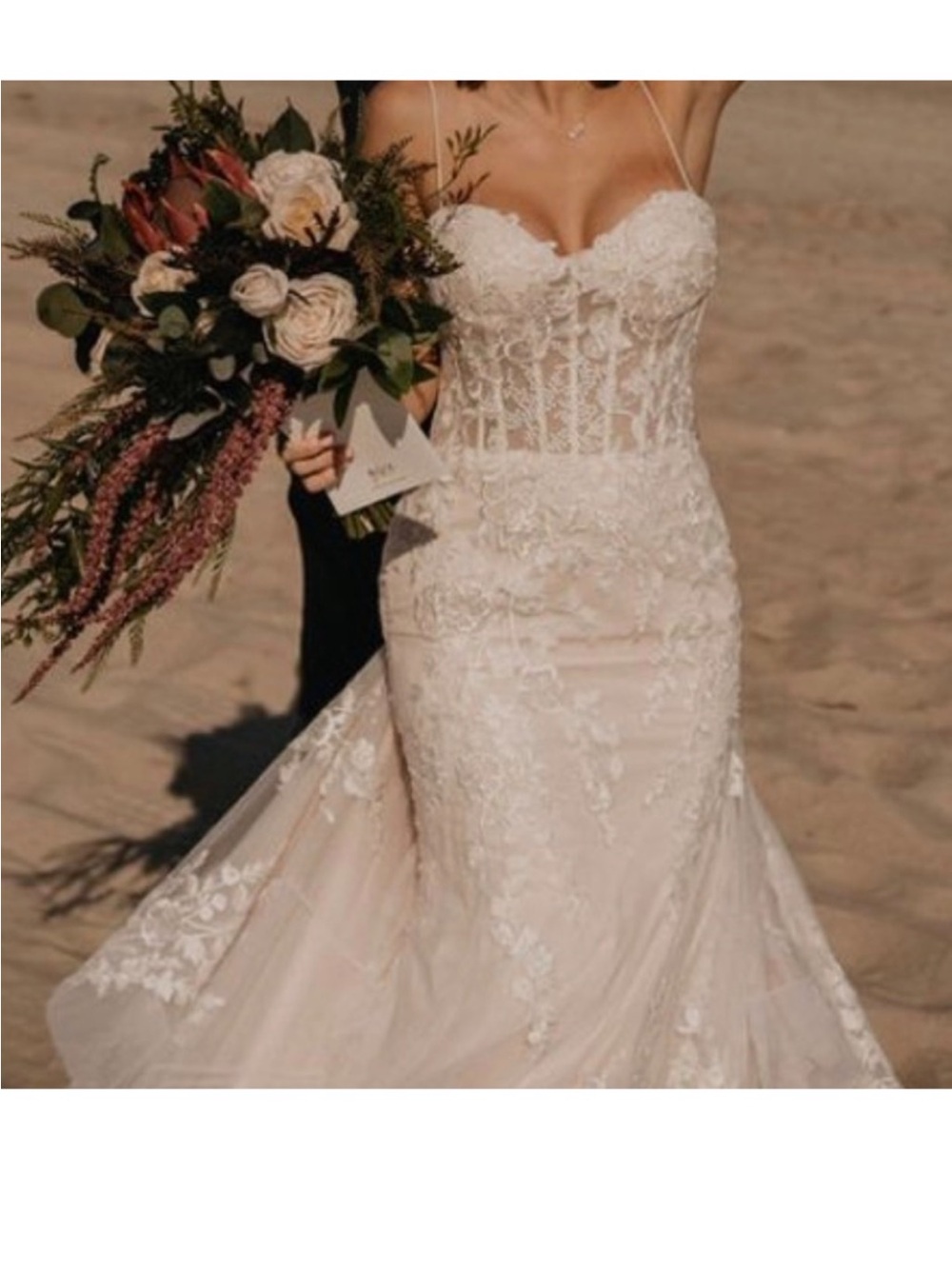 Elegant White Lace Bridal Mermaid Dress